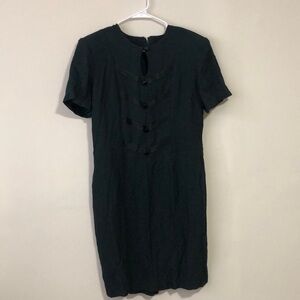 Jacklyn Hart vintage green dress green shirt sleeves size 10